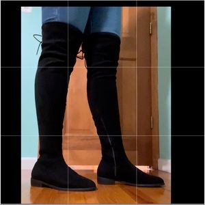 Fashion Nova over the knee suede black boots